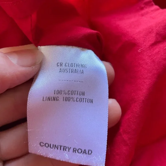 COUNTRY ROAD cotton maxi skirt tassels red, size 8 (fits 8 and 10) like new - Picture 9 of 9